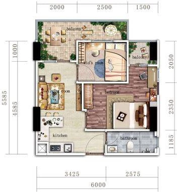 Denah tipe 2 Bedroom C Jakarta Living Star